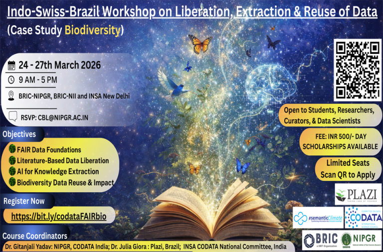 Indo-Swiss Hands-on Workshop on “Liberation, Extraction & FAIR Reuse of Data
