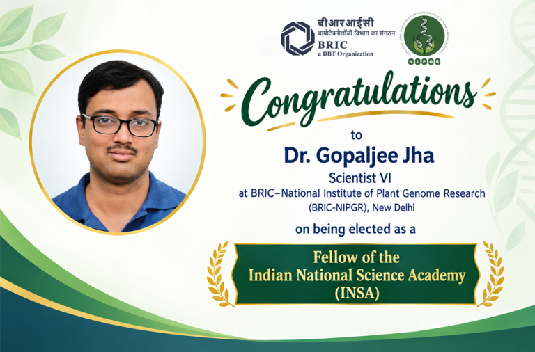 Dr. Gopaljee Jha elected as a Fellow of the Indian National Science Academy (INSA)